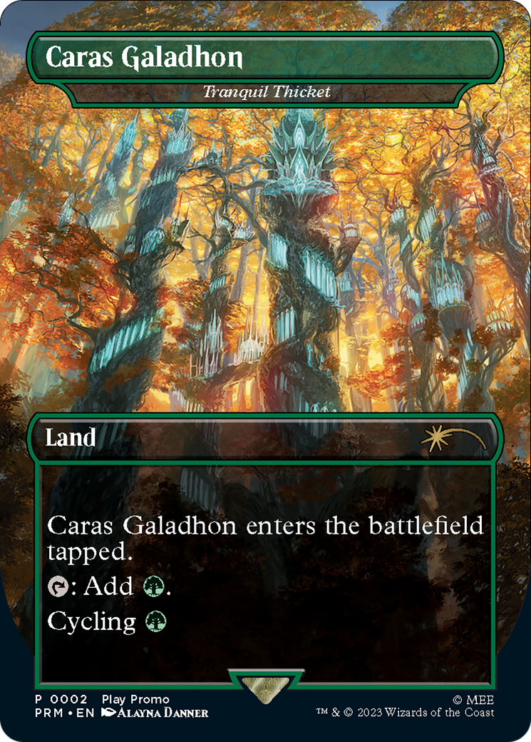 Tranquil Thicket - Caras Galadhon (Borderless) [Wizards Play Network 2023] | Devastation Store