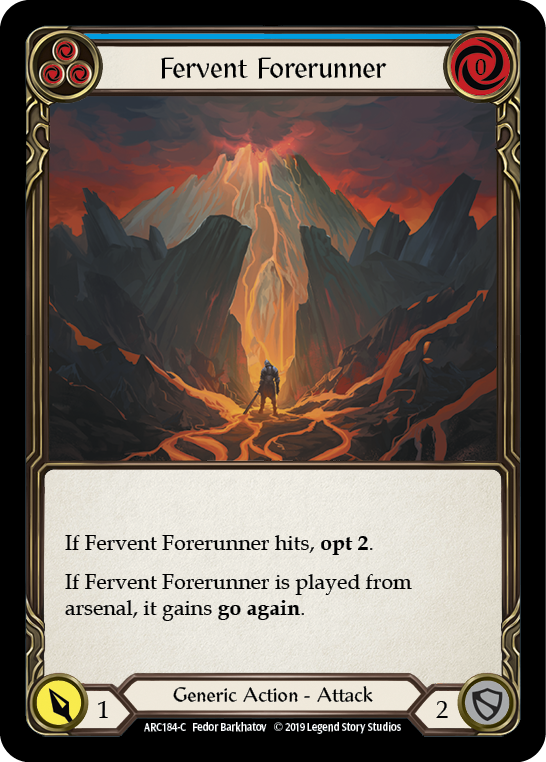 Fervent Forerunner (Blue) [ARC184-C] 1st Edition Rainbow Foil - Devastation Store | Devastation Store