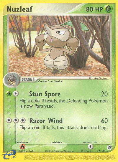 Nuzleaf (49/100) [EX: Sandstorm] | Devastation Store