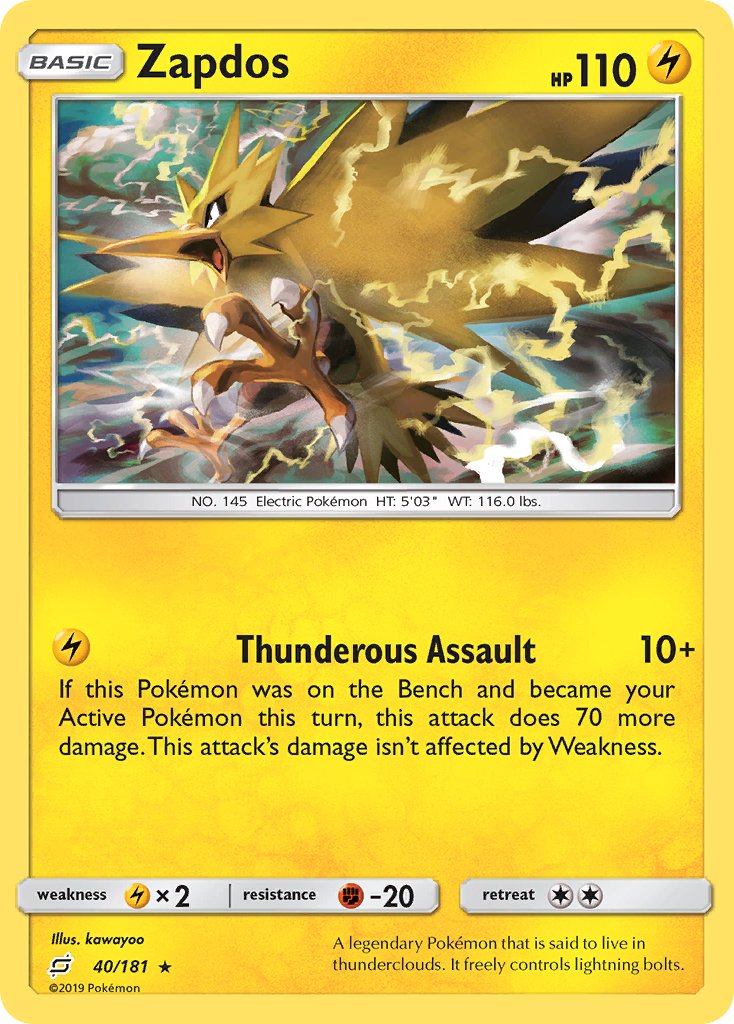 Zapdos (40/181) (Theme Deck Exclusive) [Sun & Moon: Team Up] | Devastation Store