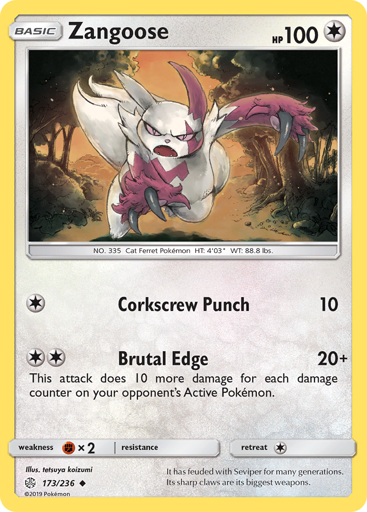 Zangoose (173/236) [Sun & Moon: Cosmic Eclipse] | Devastation Store