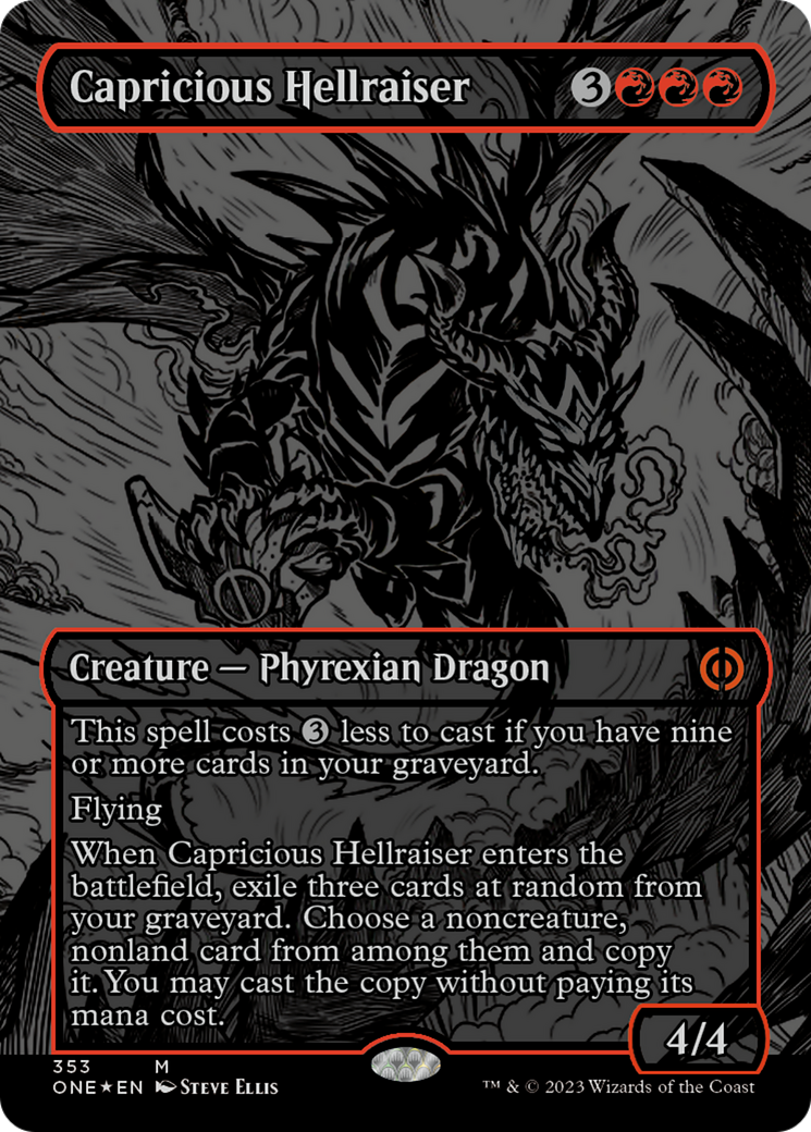 Capricious Hellraiser (Oil Slick Raised Foil) [Phyrexia: All Will Be One] | Devastation Store
