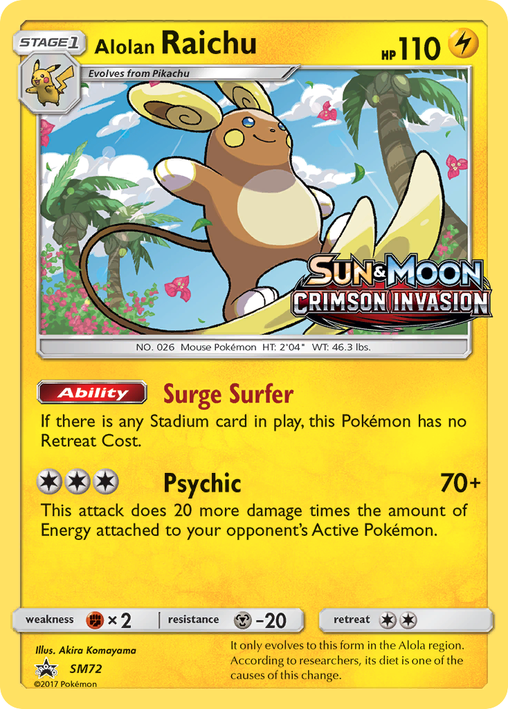 Alolan Raichu (SM72) (Prerelease Promo) [Sun & Moon: Black Star Promos] | Devastation Store