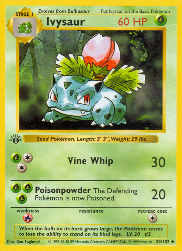 Ivysaur (30/102) (Shadowless) [Base Set 1st Edition] | Devastation Store