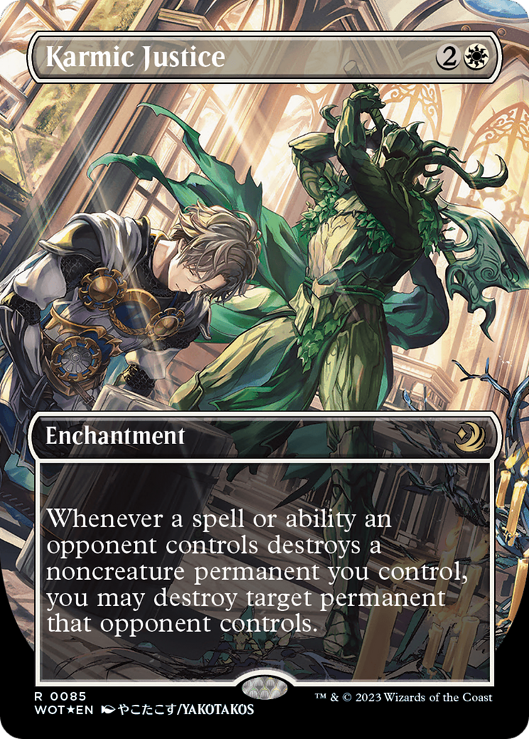 Karmic Justice (Anime Borderless) (Confetti Foil) [Wilds of Eldraine: Enchanting Tales] | Devastation Store