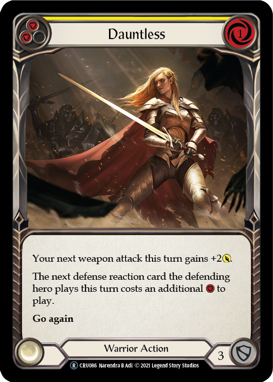 Dauntless (Yellow) (Rainbow Foil) [CRU086-RF] Unlimited Rainbow Foil | Devastation Store
