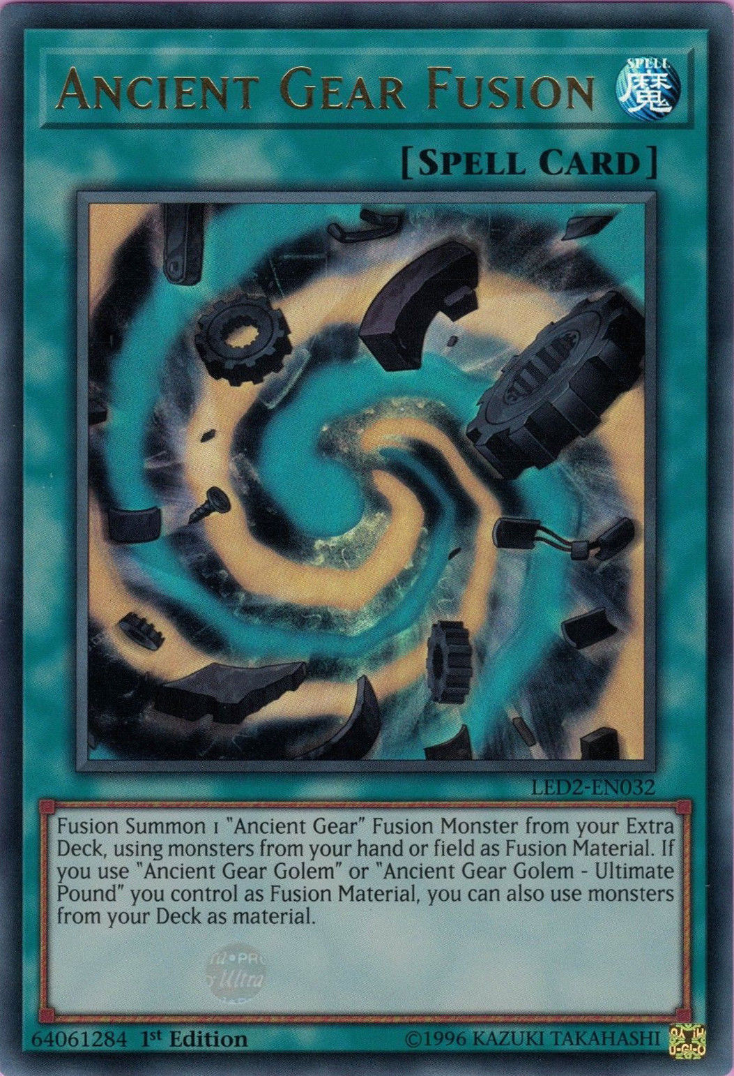 Ancient Gear Fusion [LED2-EN032] Ultra Rare | Devastation Store