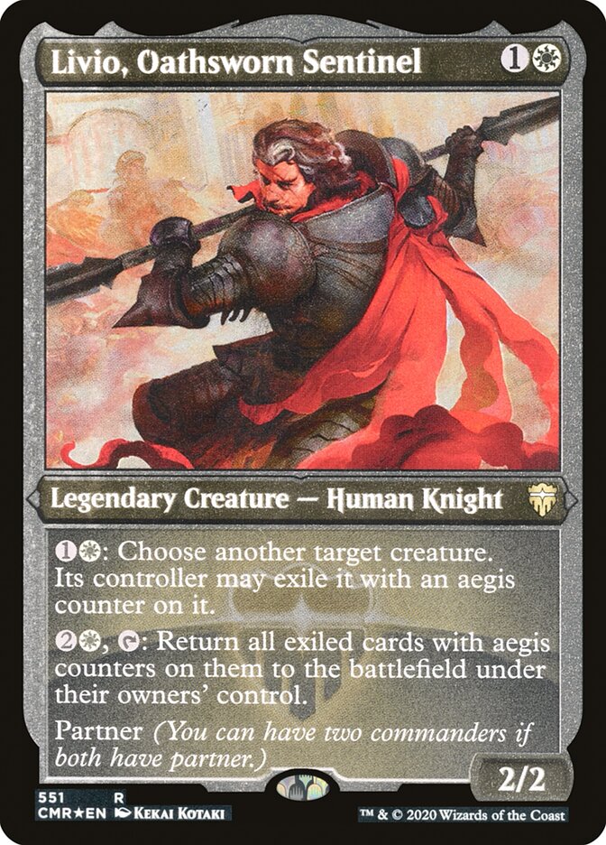 Livio, Oathsworn Sentinel (Etched) [Commander Legends] | Devastation Store