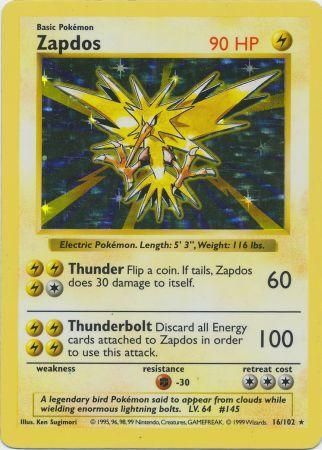 Zapdos (16/102) [Base Set Shadowless Unlimited] | Devastation Store