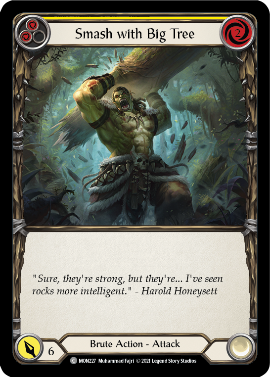 Smash with Big Tree (Yellow) (Rainbow Foil) [MON227-RF] 1st Edition Rainbow Foil - Devastation Store | Devastation Store