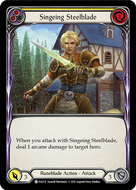 Singeing Steelblade (Yellow) [ELE231] (Tales of Aria)  1st Edition Normal | Devastation Store