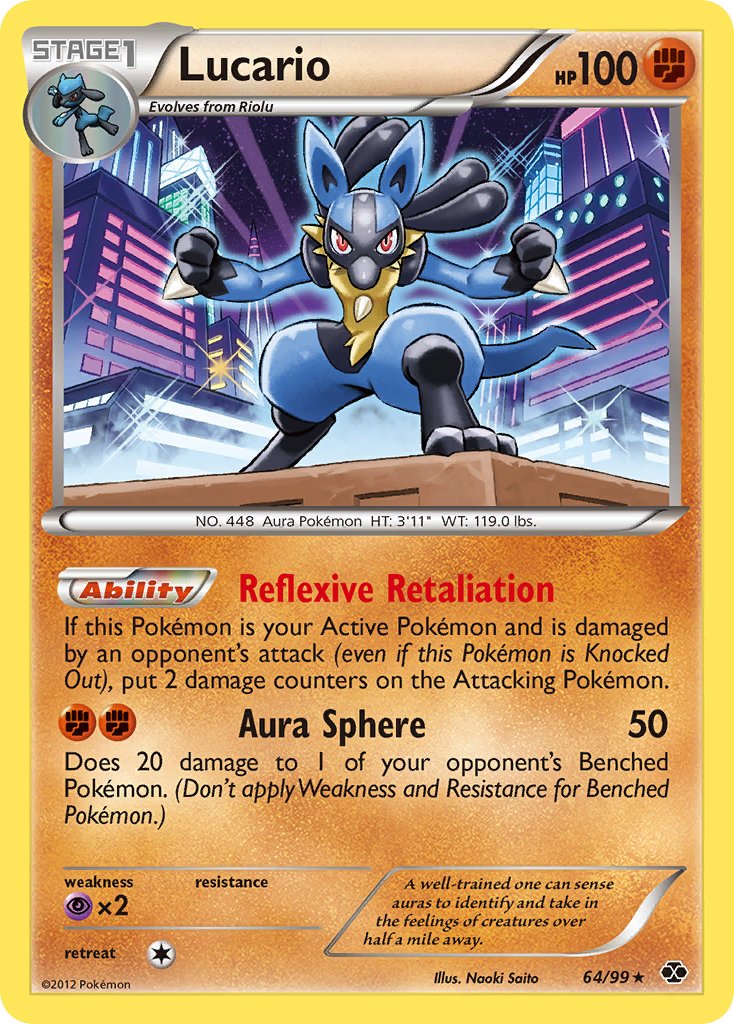 Lucario (64/99) (Cosmos Holo) (Blister Exclusive) [Black & White: Next Destinies] | Devastation Store