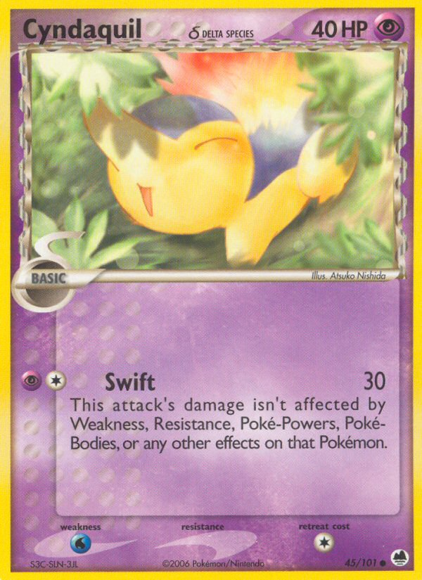 Cyndaquil (45/101) (Delta Species) [EX: Dragon Frontiers] | Devastation Store