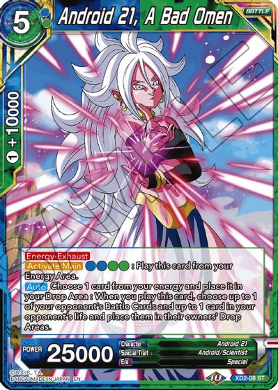 Android 21, A Bad Omen (Reprint) (XD2-08) [Battle Evolution Booster] | Devastation Store