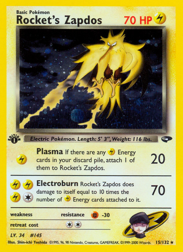 Rocket's Zapdos (15/132) [Gym Challenge 1st Edition] | Devastation Store