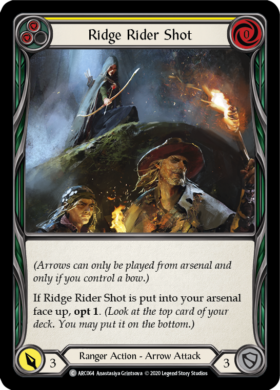 Ridge Rider Shot (Yellow) [ARC064] Unlimited Edition Rainbow Foil - Devastation Store | Devastation Store