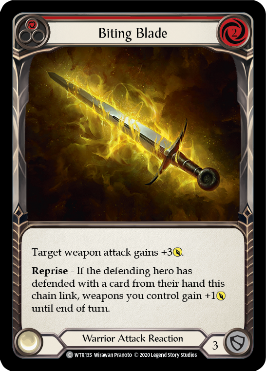 Biting Blade (Red) [WTR135] Unlimited Edition Rainbow Foil - Devastation Store | Devastation Store