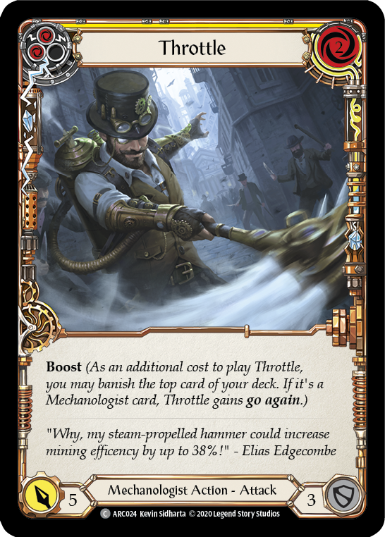 Throttle (Yellow) [ARC024] Unlimited Edition Rainbow Foil - Devastation Store | Devastation Store