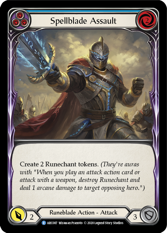 Spellblade Assault (Blue) [ARC087] Unlimited Edition Rainbow Foil - Devastation Store | Devastation Store