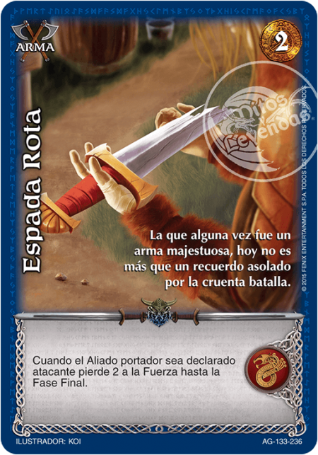 (AG-133-236) Espada Rota – Cortesano - Devastation Store | Devastation Store