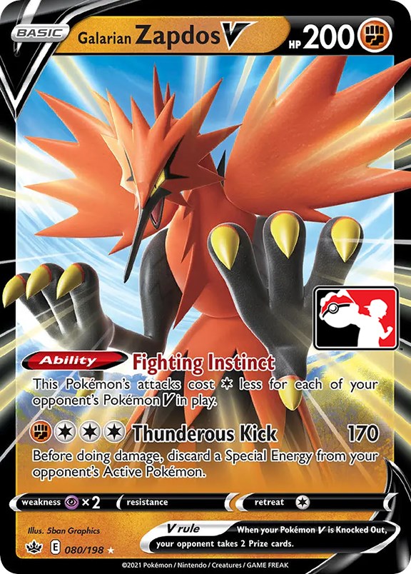 Galarian Zapdos V (080/198) [Prize Pack Series One] | Devastation Store