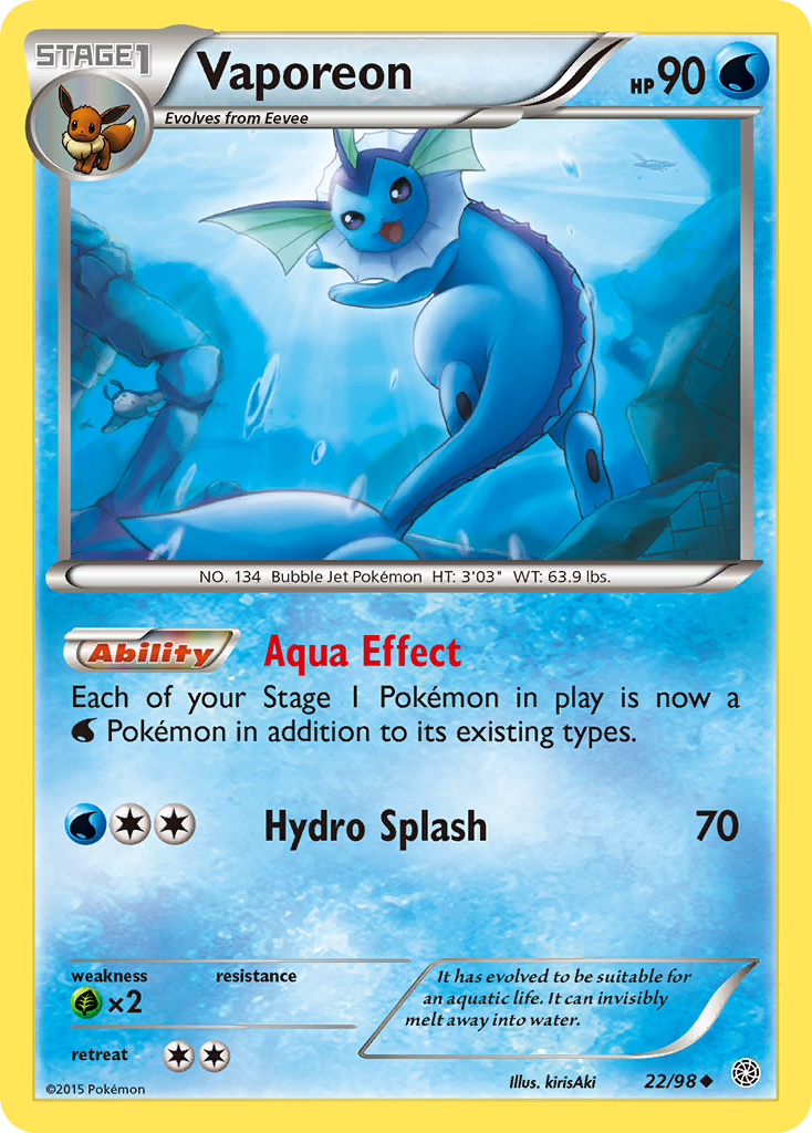 Vaporeon (22/98) [XY: Ancient Origins] | Devastation Store
