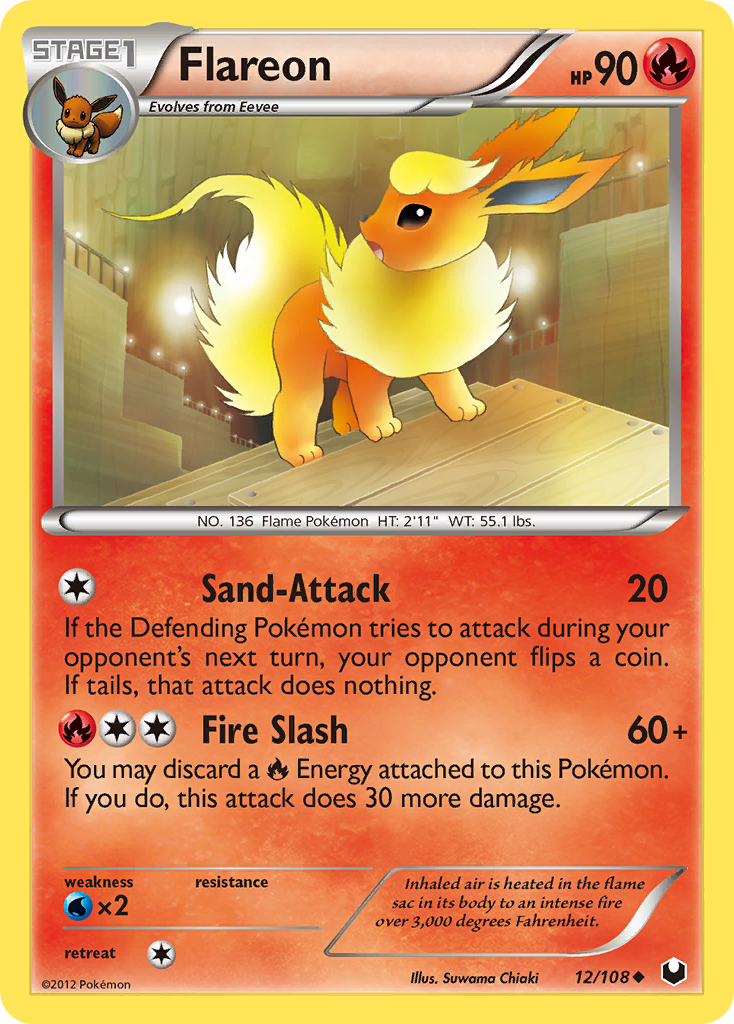 Flareon (12/108) [Black & White: Dark Explorers] | Devastation Store