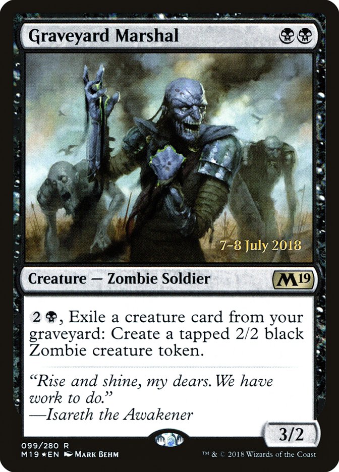 Graveyard Marshal  [Core Set 2019 Prerelease Promos] | Devastation Store