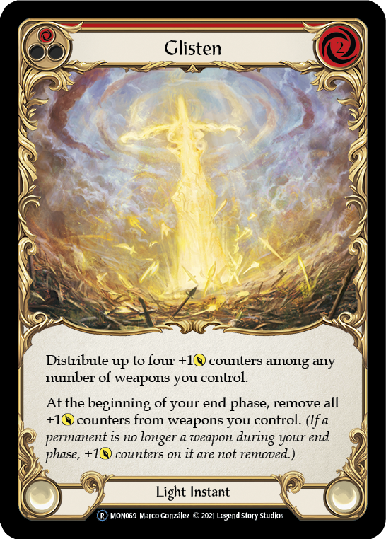 Glisten (Red) (Rainbow Foil) [U-MON069-RF] Unlimited Edition Rainbow Foil | Devastation Store