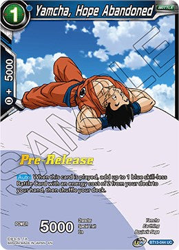 Yamcha, Hope Abandoned (BT13-044) [Supreme Rivalry Prerelease Promos] | Devastation Store