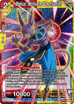 Beerus, Motivated Destruction (BT17-134) [Ultimate Squad] | Devastation Store