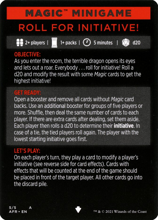 Roll for Initiative (Magic Minigame) [Dungeons & Dragons: Adventures in the Forgotten Realms Minigame] | Devastation Store