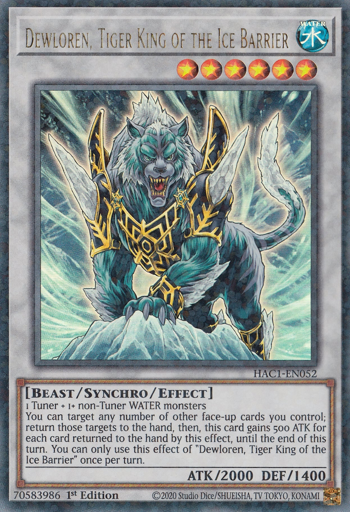 Dewloren, Tiger King of the Ice Barrier (Duel Terminal) [HAC1-EN052] Parallel Rare | Devastation Store