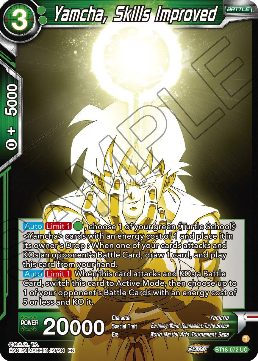 Yamcha, Skills Improved (BT18-072) [Dawn of the Z-Legends] | Devastation Store