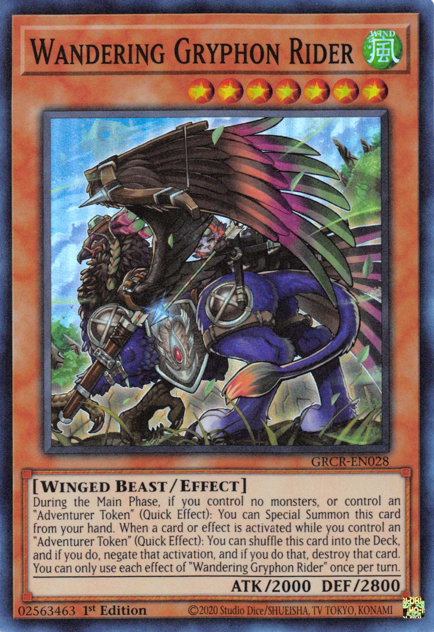 Wandering Gryphon Rider [GRCR-EN028] Super Rare | Devastation Store