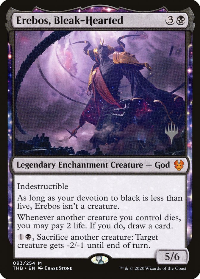 Erebos, Bleak-Hearted (Promo Pack) [Theros Beyond Death Promos] | Devastation Store