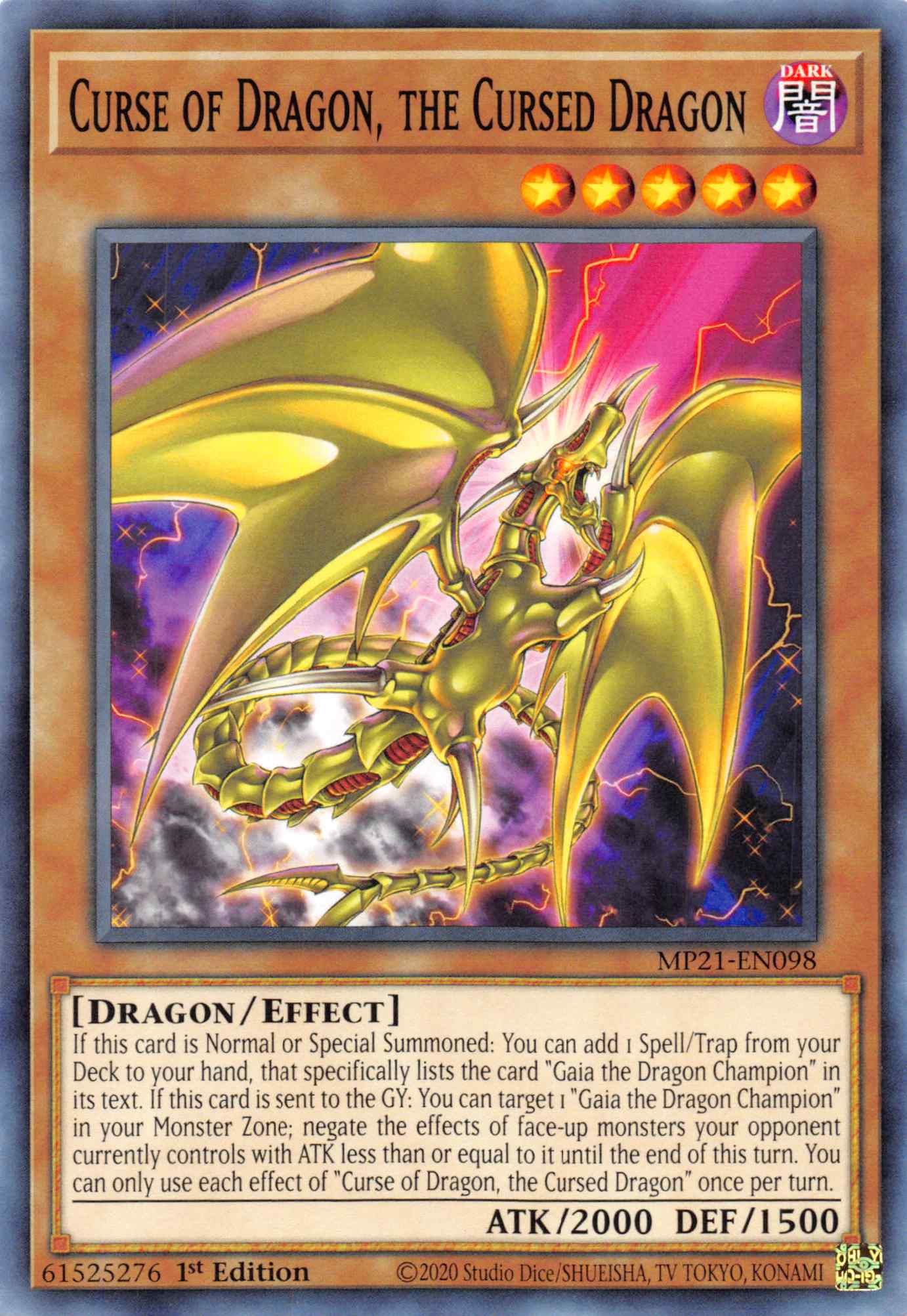 Curse of Dragon, the Cursed Dragon [MP21-EN098] Common | Devastation Store