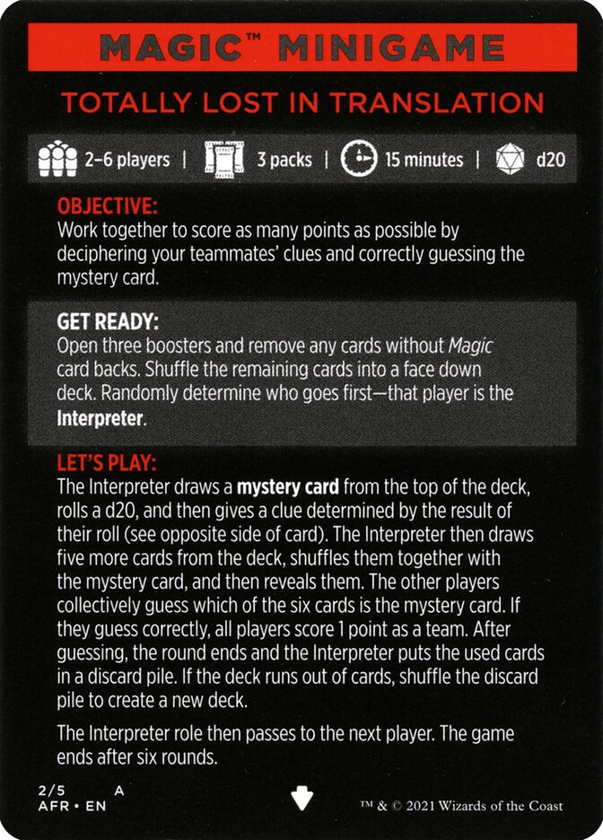 Totally Lost in Translation (Magic Minigame) [Dungeons & Dragons: Adventures in the Forgotten Realms Minigame] | Devastation Store