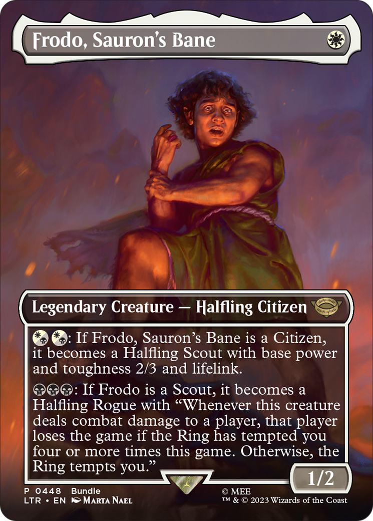 Frodo, Sauron's Bane (Borderless Alternate Art) [The Lord of the Rings: Tales of Middle-Earth] | Devastation Store