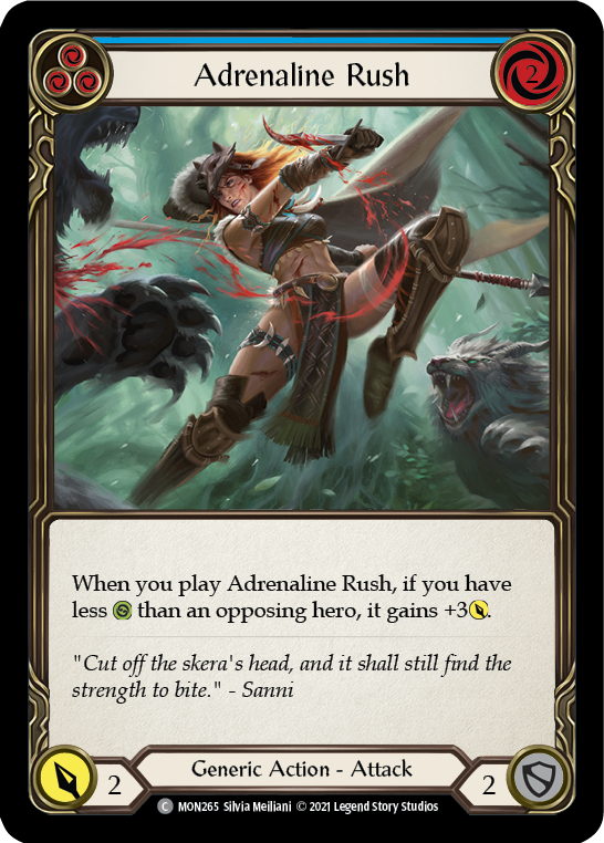 Adrenaline Rush (Blue) (Rainbow Foil) [MON265-RF] 1st Edition Rainbow Foil - Devastation Store | Devastation Store