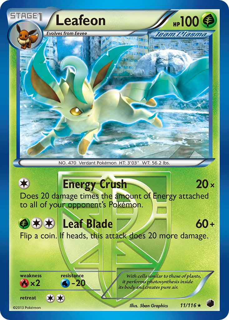 Leafeon (11/116) (Theme Deck Exclusive) [Black & White: Plasma Freeze] | Devastation Store