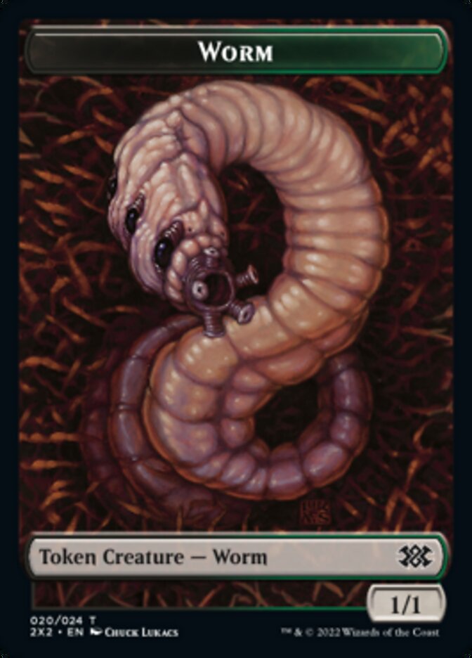 Worm // Knight Double-sided Token [Double Masters 2022 Tokens] | Devastation Store