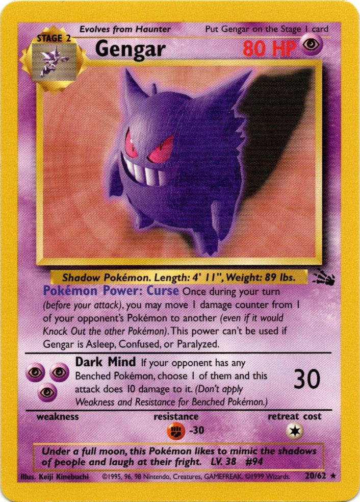Gengar (20/62) [Fossil Unlimited] | Devastation Store