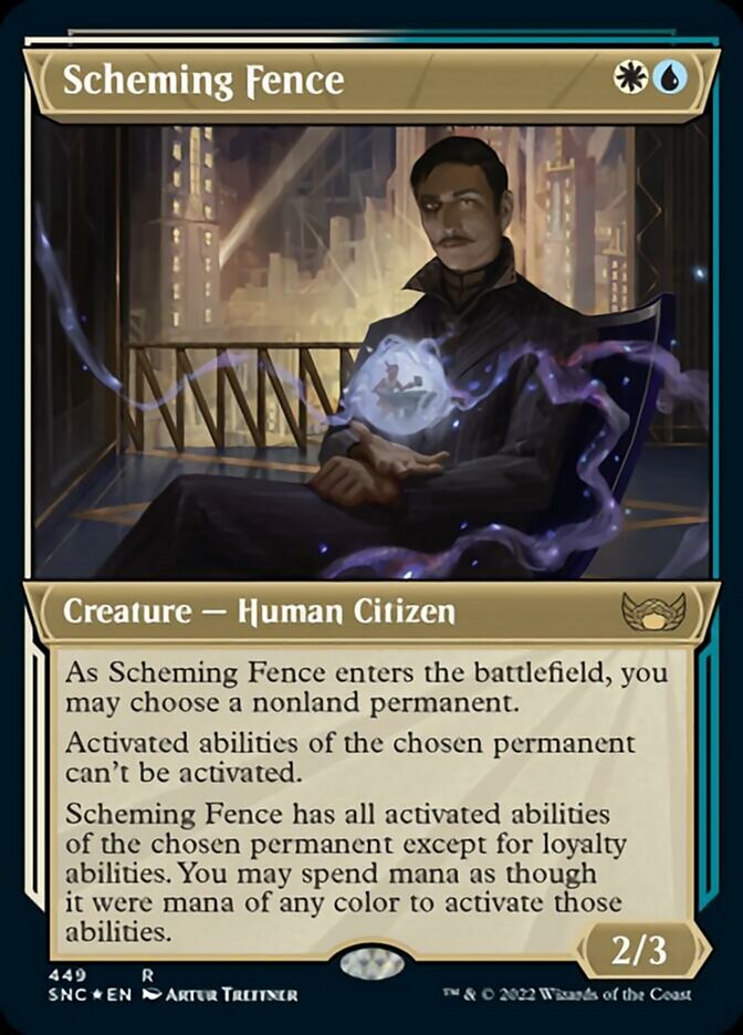 Scheming Fence (Showcase Art Deco Foil Etched) [Streets of New Capenna] | Devastation Store