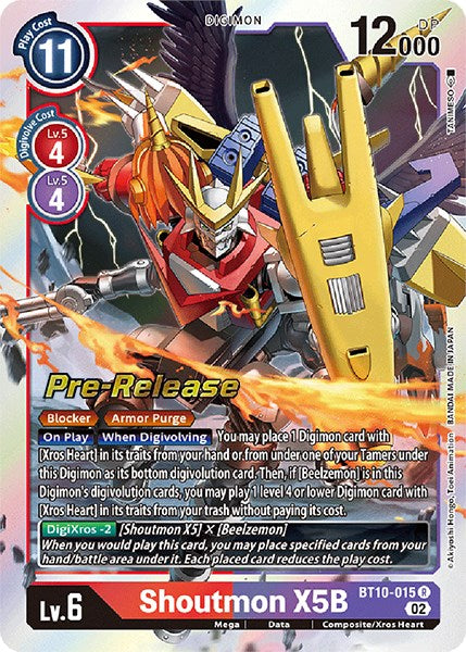 Shoutmon X5B [BT10-015] [Xros Encounter Pre-Release Cards] | Devastation Store