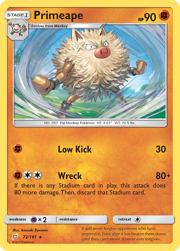 Primeape (72/181) [Sun & Moon: Team Up] | Devastation Store