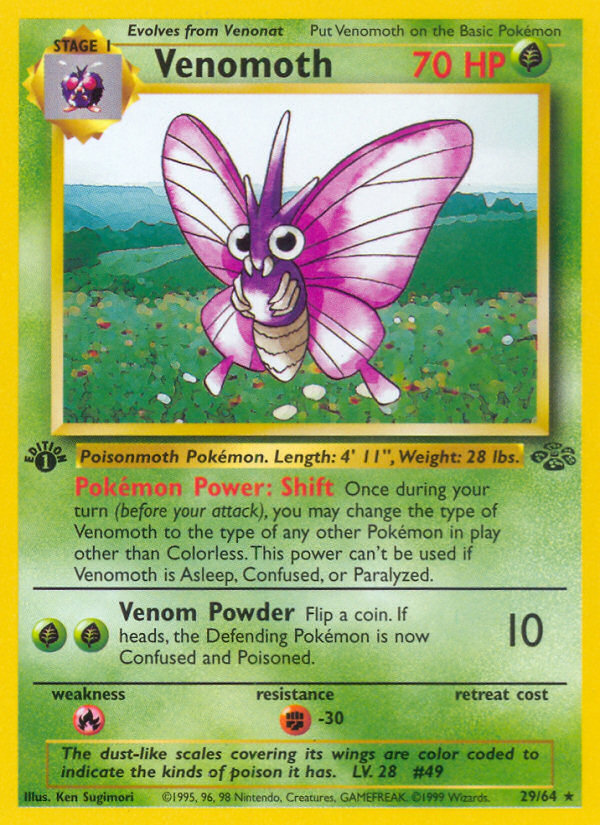 Venomoth (29/64) [Jungle 1st Edition] | Devastation Store