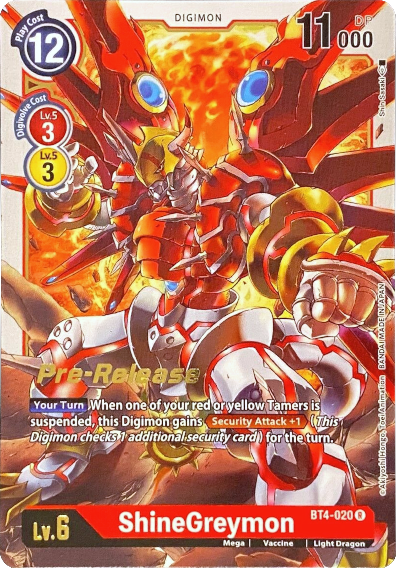 ShineGreymon [BT4-020] [Great Legend Pre-Release Promos] | Devastation Store