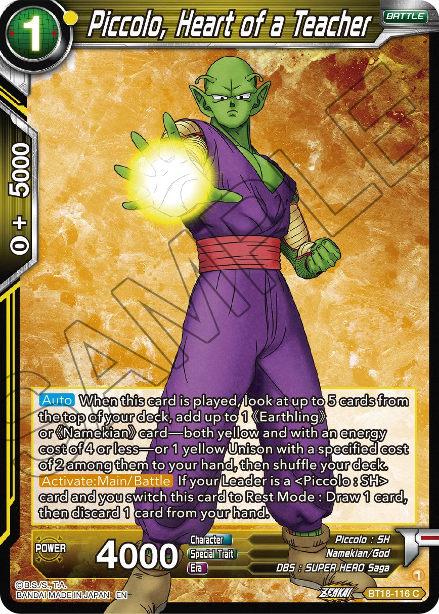 Piccolo, Heart of a Teacher (BT18-116) [Dawn of the Z-Legends] | Devastation Store