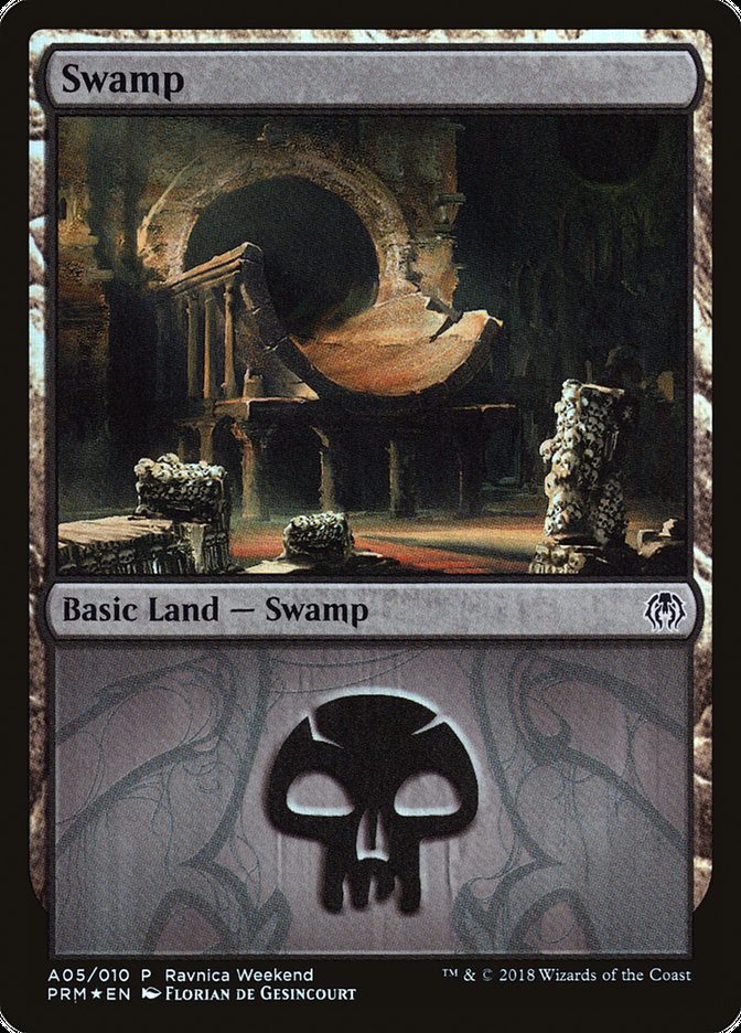 Swamp (A05) [Guilds of Ravnica Ravnica Weekend] | Devastation Store